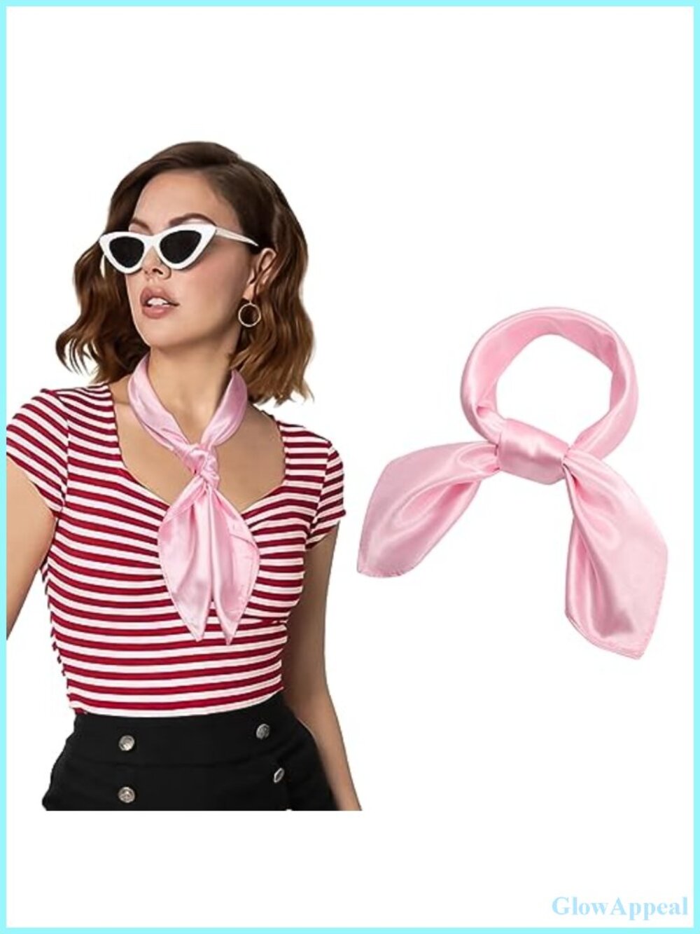 Satin Square Scarf for Women - Vintage Hair Bandana Head Scarf 23.6 inches